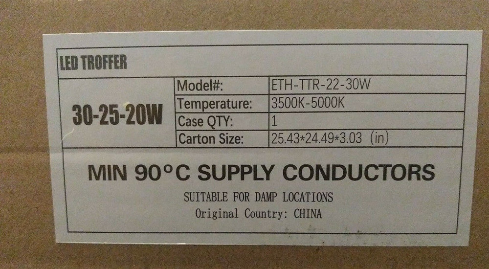 (2)LED TROFFER 2 X 2 FOOT CONCORD LED CENTER BASKET, 30W, 120-277V, 3500K-5000K