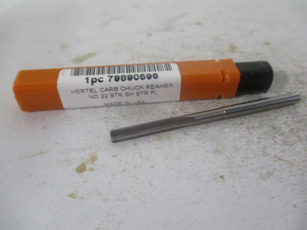 (500-003022) #22 3/4" x 2-1/2" OAL Straight Flute 4Fl Carbide Chucking Reamer