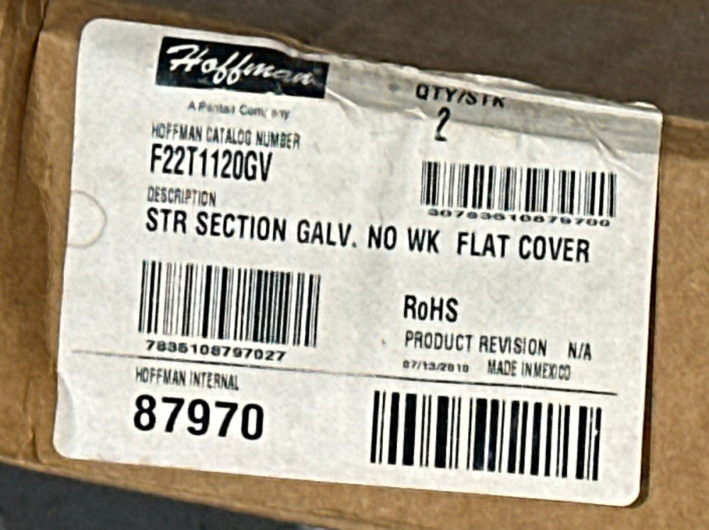 Hoffman F22T1120GV Straight Section Wireway 120" Length Lot of 2