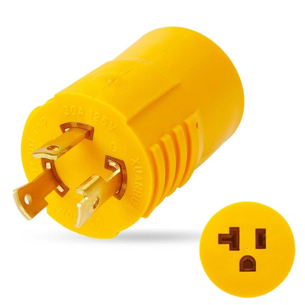 Shore Power NEMA L5-30P to 5-15/20R RV Yellow rv adapter plug 30 amp 110 