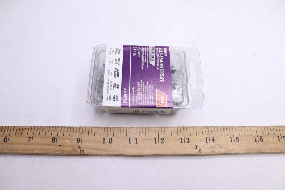 (40-Pk) Ace Hex Head Self-Sealing Screws Ceramic Coated Steel 9" x 1" 5138847