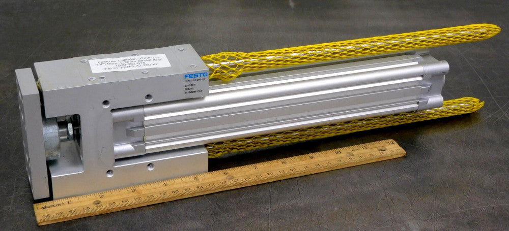 Festo - DNC-32-200-PPV-A Pneumatic Cylinder w/ FENG-32-250-KF Guide Unit Base