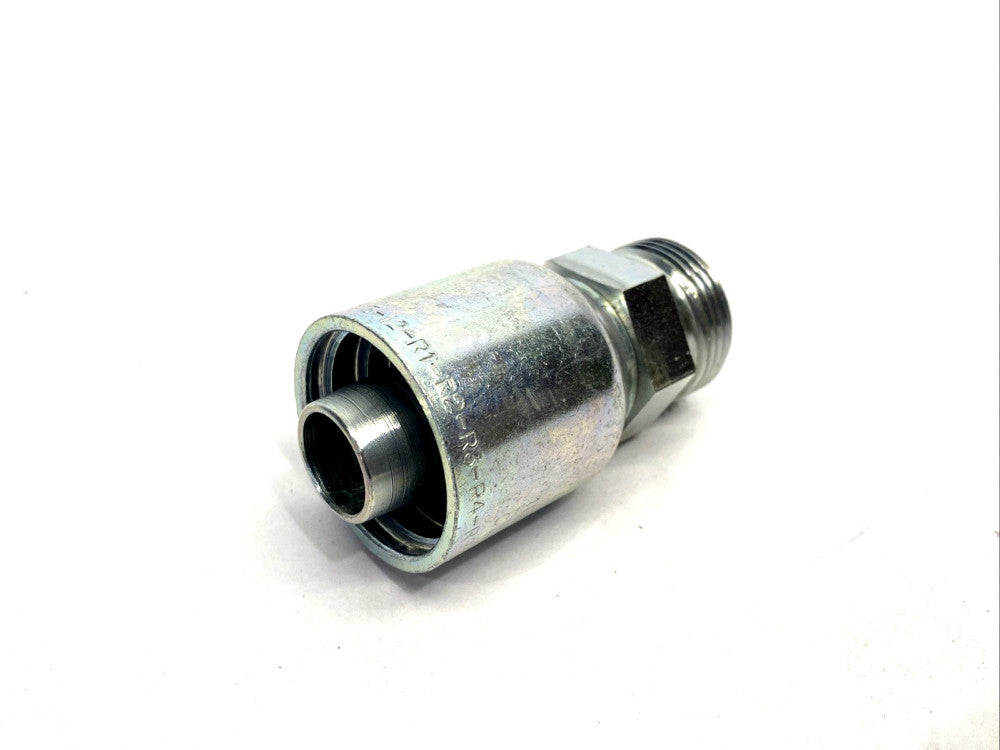 Parker 1D043-22-12 Crimp Style Hydraulic Hose Fitting 3/4" Hose ID, M30x2.0