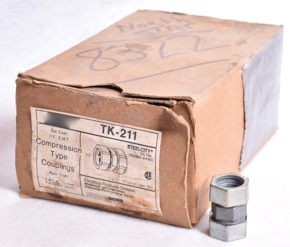 34 Count Midland Ross Steel City 1/2" Compression Fittings EMT TK-211
