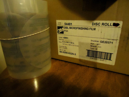 3M # 51111 268L Microfinishing Film ***Roll of 125 Discs*** 5 in. x 125 (NEW) 