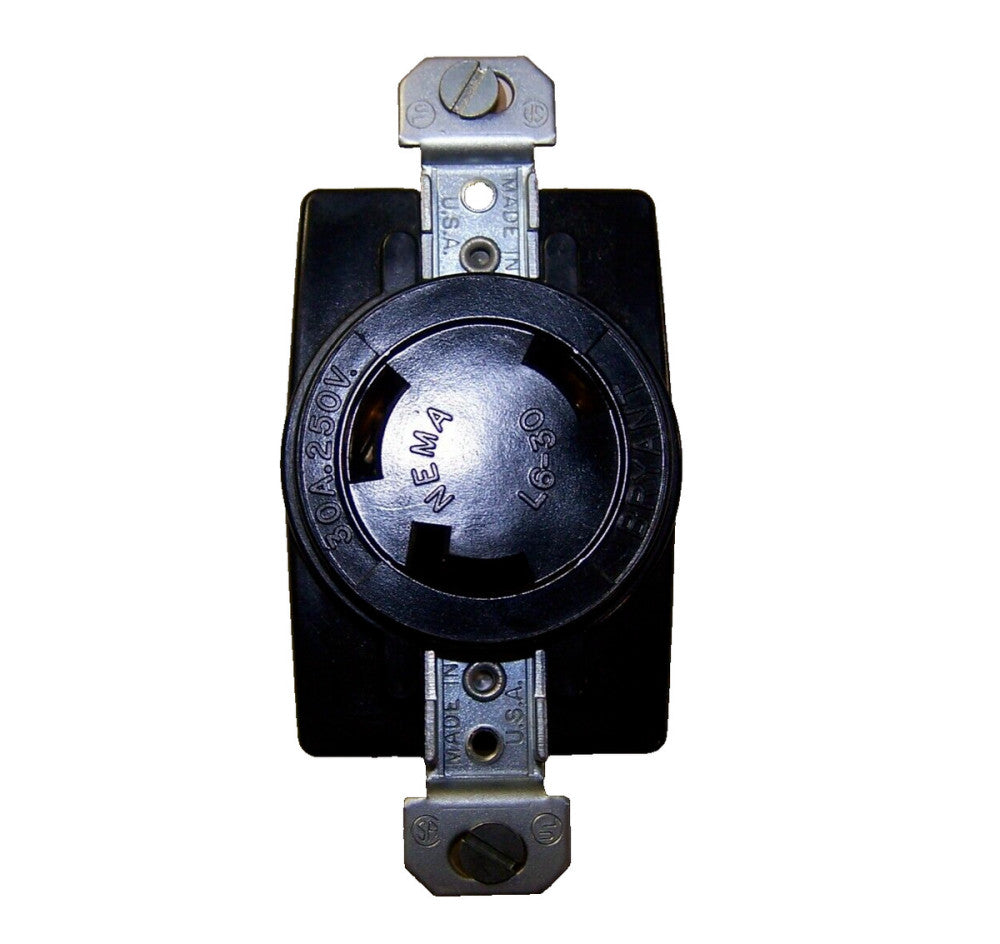 NEW BRYANT 2 POLE 3 WIRE 30 AMP 250 VAC GROUNDING RECEPTACLE 70630-FR NEMA L6-30