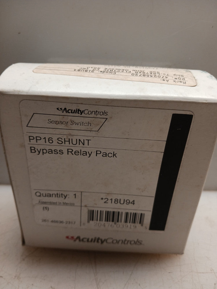 NEW ACUITY CONTROLS PP16 BYPASS SHUNT RELAY PACK 218U94