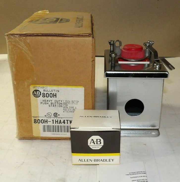 NEW ALLEN BRADLEY STAINLESS STEEL PUSHBUTTON STATION RED "STOP"  800H-1HA4TW