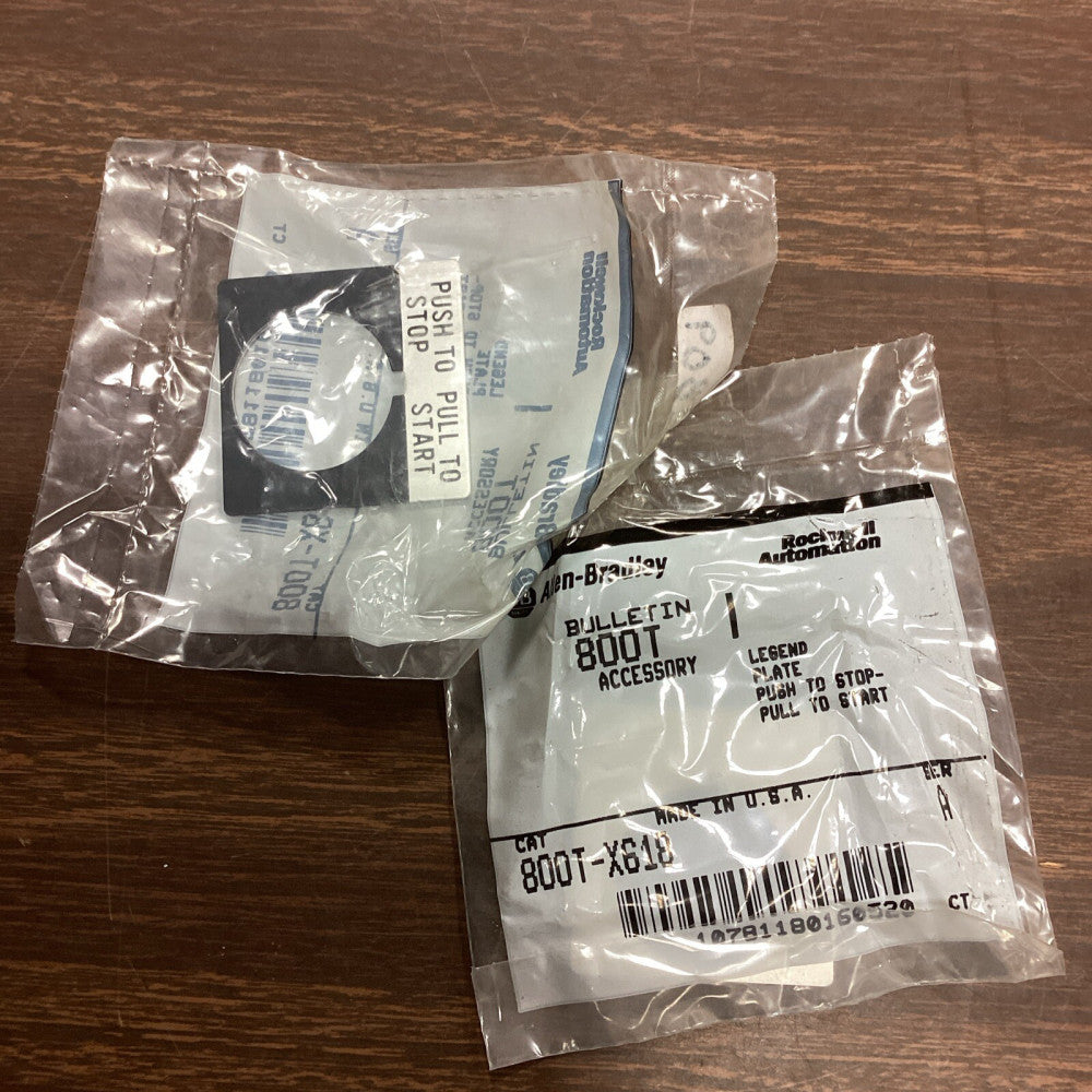 ALLEN BRADLEY PUSH PULL TO START LEGEND PLATE 800T-X618 Lot Of 2 F1