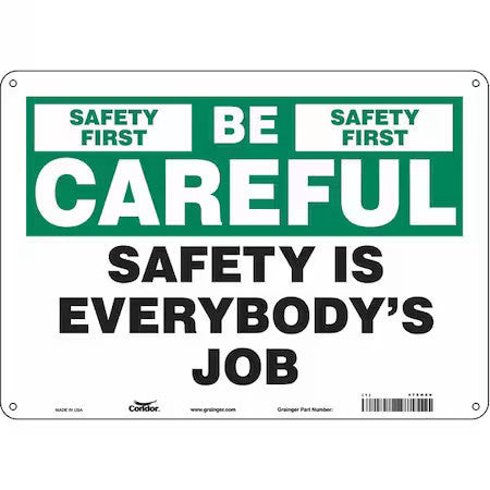 Condor 475H60 Safety Sign, 10 In Height, 14 In Width, Aluminum, Horizontal