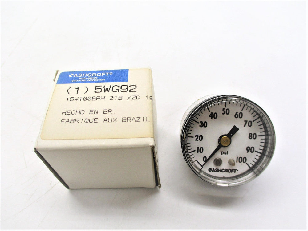 ASHCROFT 15W1005PH 01B XZG 100# 5WG92 0-100PSI NSMP