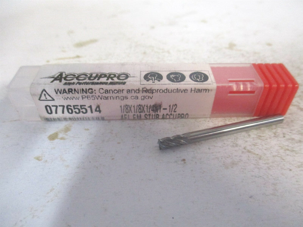 (12182718) 1/8" x 1/4" x 1/8" x 1-1/2" OAL Solid Carbide 4 Flute Square End Mill