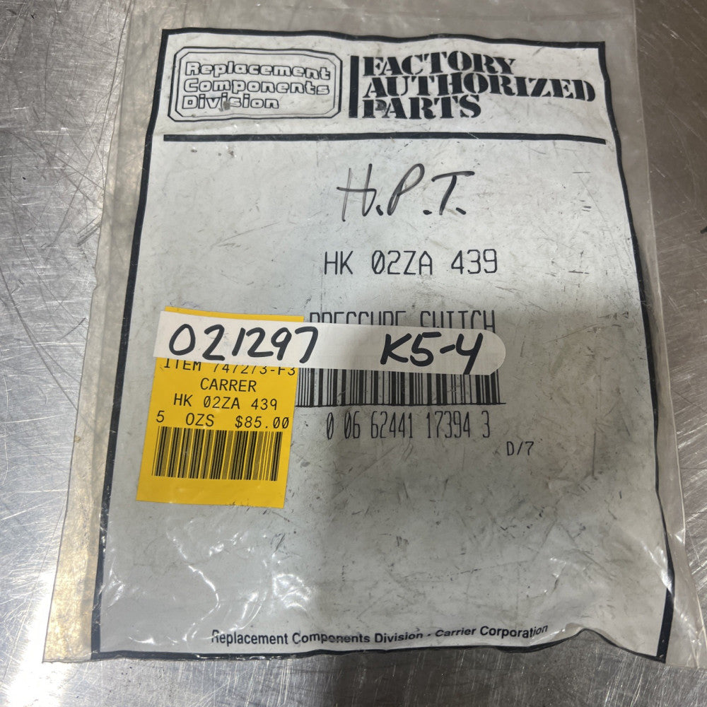 Carrier HK02ZB027  Pressure Switch Sensor Open 27 Close 67 Pressure Switch Nos