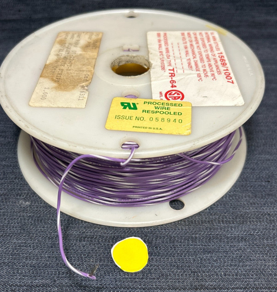 22-AWG VIOLET/WHITE STRIPED HOOK-UP WIRE 1000FT TINNED COPPER