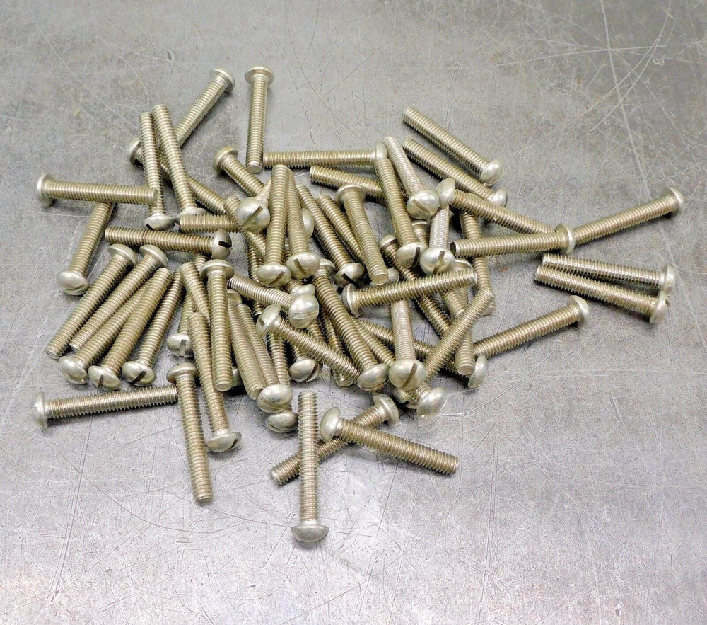 Lot of (50) Stainless Steel SS 5/16-18 x 2" SAE Slotted Round Head Screw Bolt
