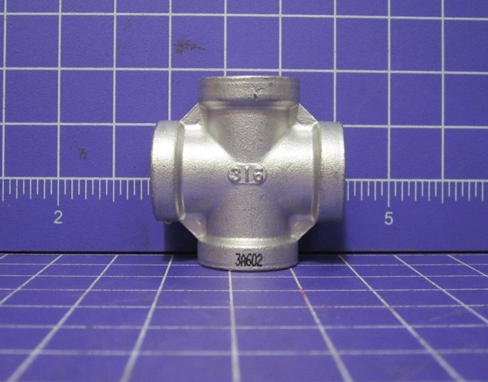 1/4" NPT 316 SS Cross fitting, 4-Way Female Fitting, Pipe Fitting Lot of 10