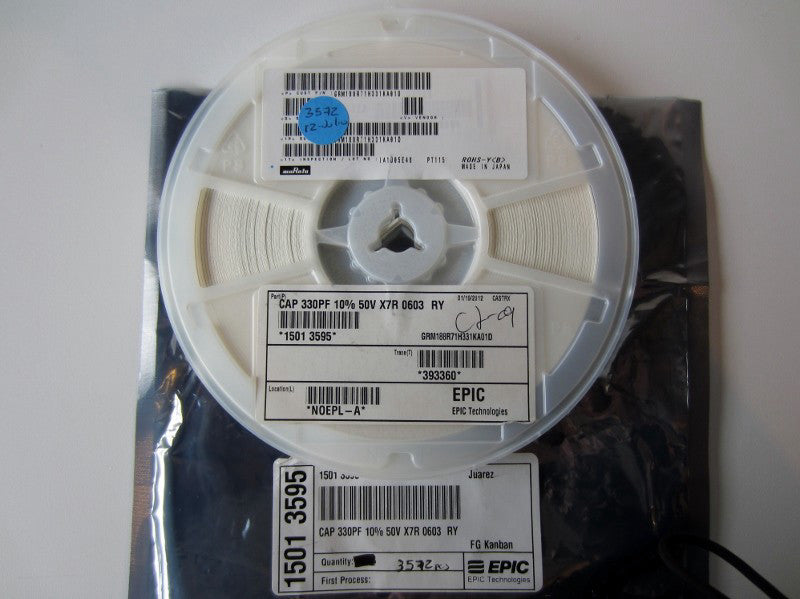 (3,572 pcs) EPIC CAPACITORS 330PF 10% 50V X7R GRM188R71H331KA01D