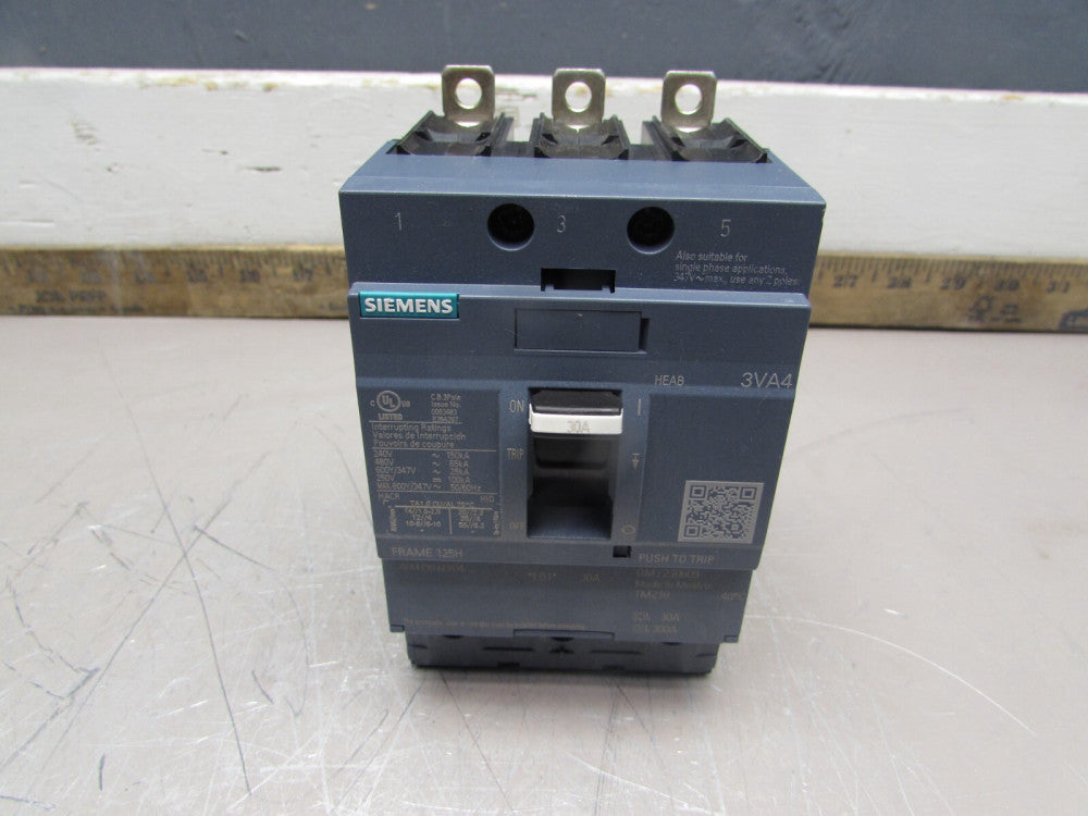 SIEMENS 3VA4130-6ED34-0AA0 , CIRCUIT BREAKER,  3P/30A /480V/65kA   MAKE OFFER!