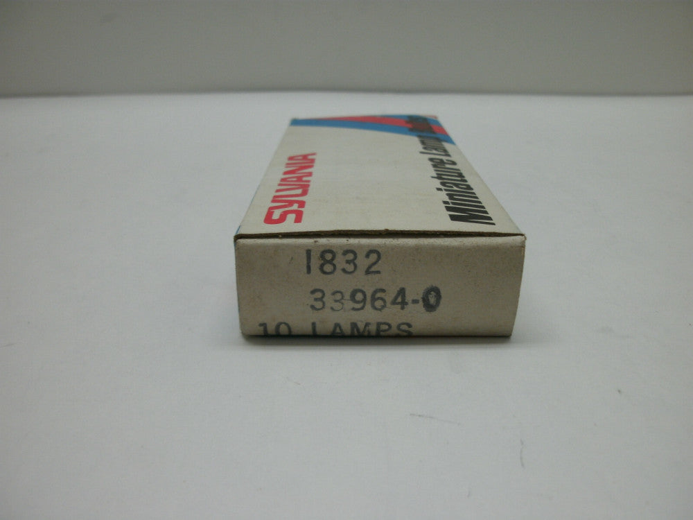 SYLVANIA 1832 MINIATURE LAMP BULBS E10 37.5V 0.65A 24.4W SCREW (LOT OF 10)NIB