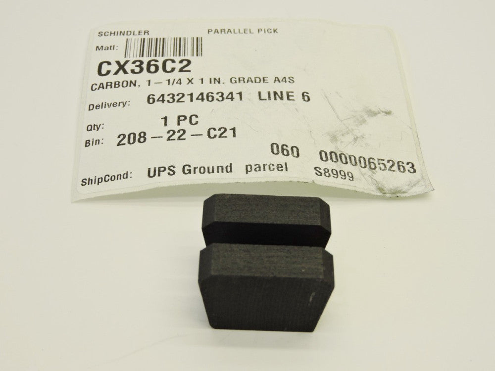 Schindler CX36C2 Carbon Brush 1 1/4" x 1" Grade A4S