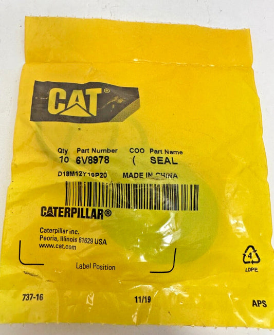 10-Pack Caterpillar CAT OEM 6V8978 Seal