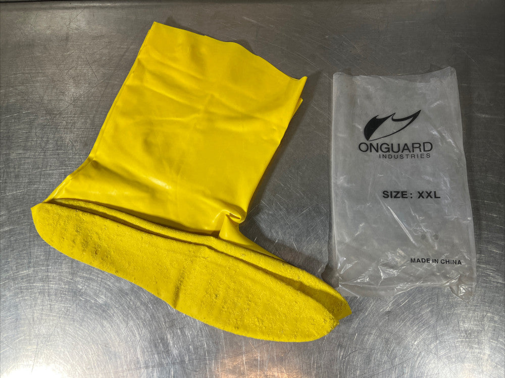 Onguard Latex Nuke Boots Protective Shoes Covering Size XXL Yellow Textured Nos