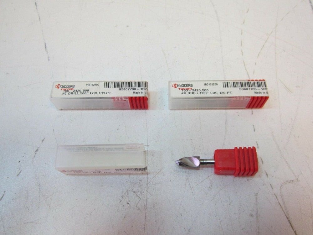 Kyocera #C (155-2420.500) .2420" x 1/8" Drill Bits - Lot of 3 