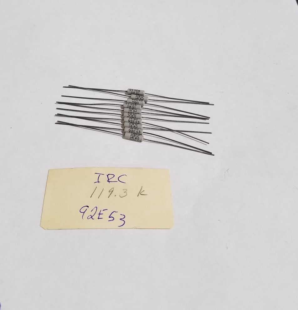 (10)  VINTAGE IRC 119.3K 92E53 RESISTORS 