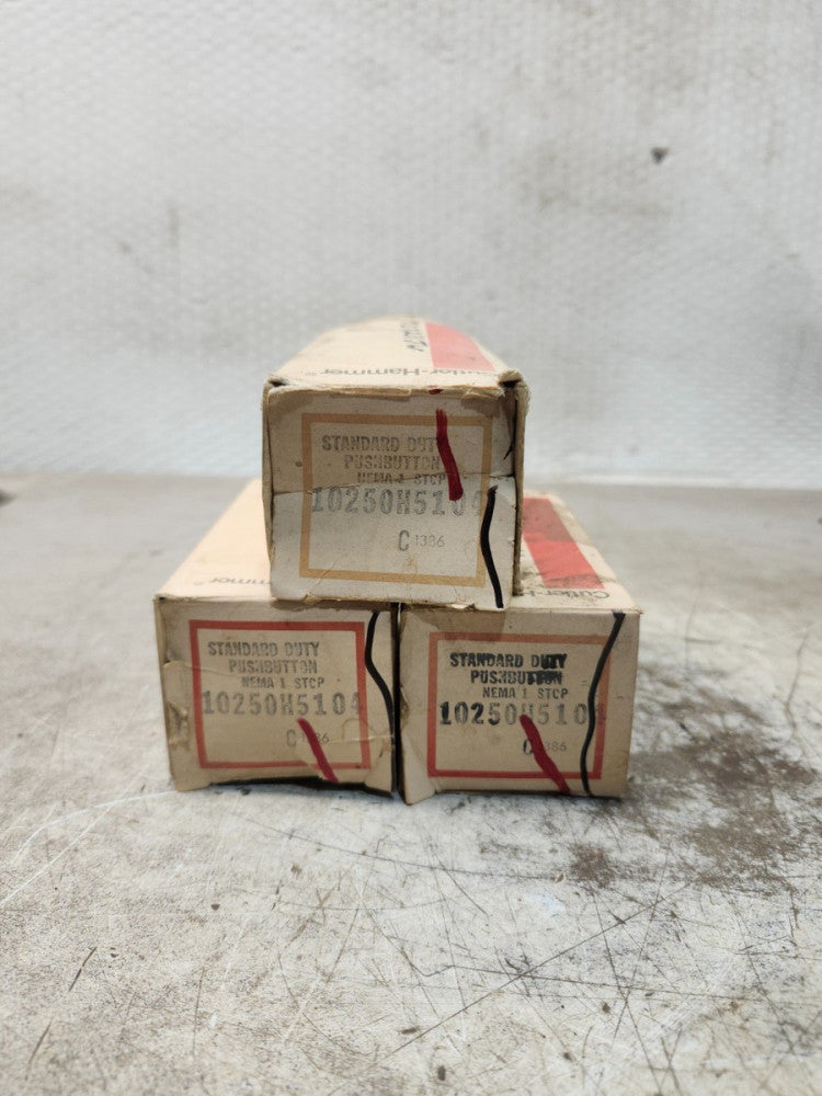 NEW IN BOX LOT OF 3 CUTLER HAMMER Push Button Switch 10250H5104