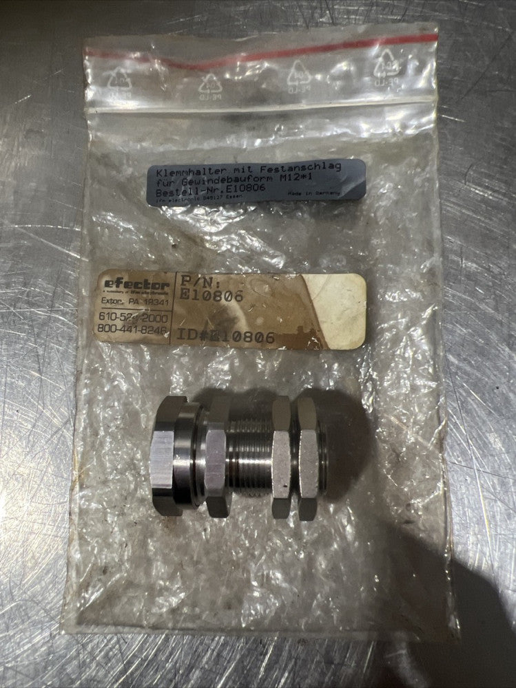 IFM EFECTOR E10806 MOUNTING SLEEVE WITH END STOP FOR CYLINDRICAL SENSORS Nos