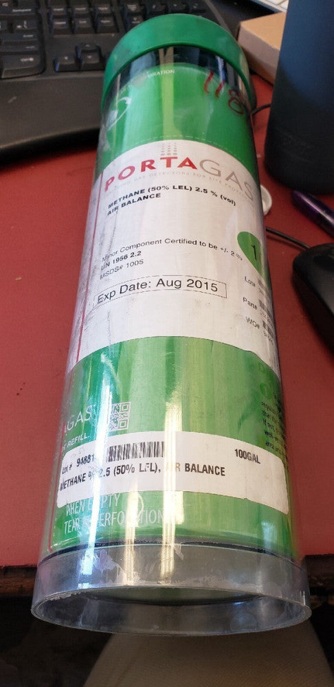 PORTA-GAS TWO GAS CALIBRATION CYLINDER METHANE 50% LEL 2.5% AIR BALANCE 10444000