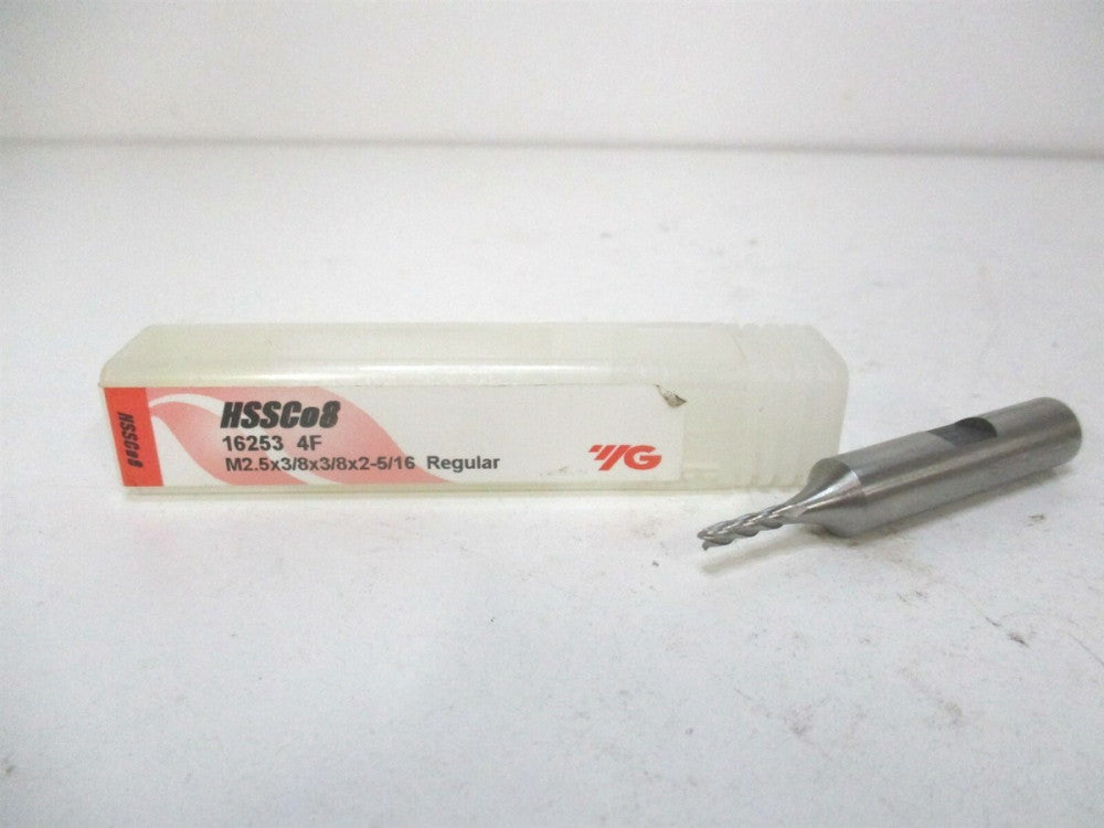 YG-1 (16253) M2.5 x 3/8" x 3/8" x 2-5/16" OAL 4-Flute HSS Square End Mill 