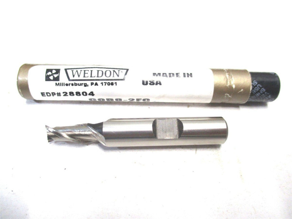 Weldon (COB8-2FC) 1/4 x 3/8 x 1/2 x 2-5/16 2-Flute SE RH CC M42 HSSCo End Mill