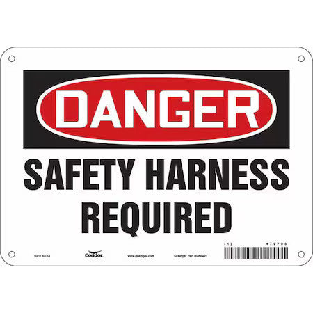 Condor 479F95 Safety Sign, 7 In Height, 10 In Width, Aluminum, Vertical