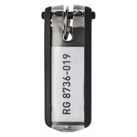 Durable Office Products 195701 Key Tag, Black, Plastic, Open/Close, Unfinished