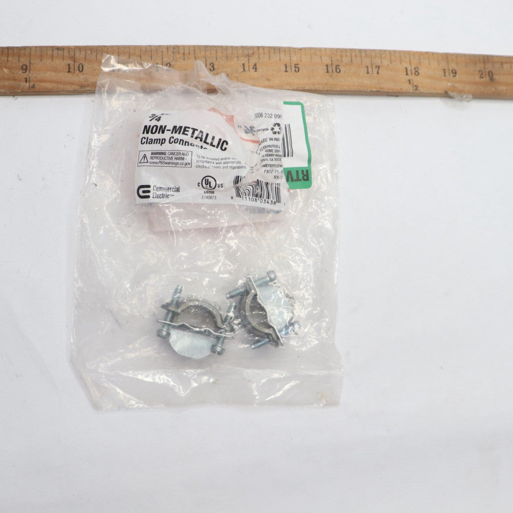 (2-Pk) Commercial ElectricNon-Metallic Clamp Connector 3/8 in. FNC2S-38-5