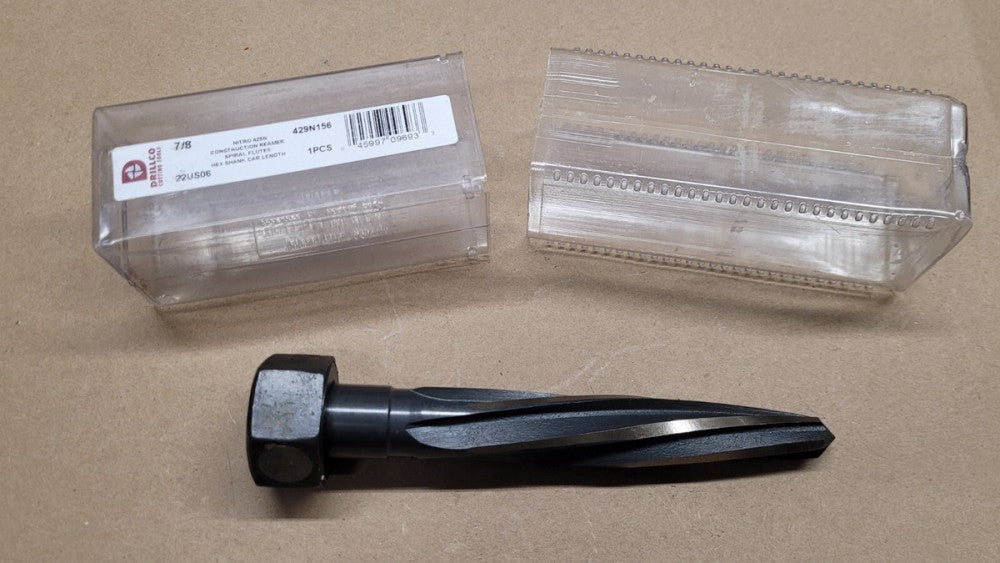 Drillco 429N156 7/8" 429N Spiral Flute Nut Shank NITRO Construction Reamer