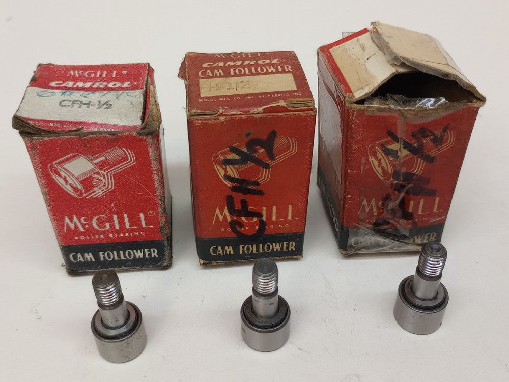 McGill CFH-1/2 Cam Follower 1/2" Roller OD 3/8" Roller Width (Pack of 3)