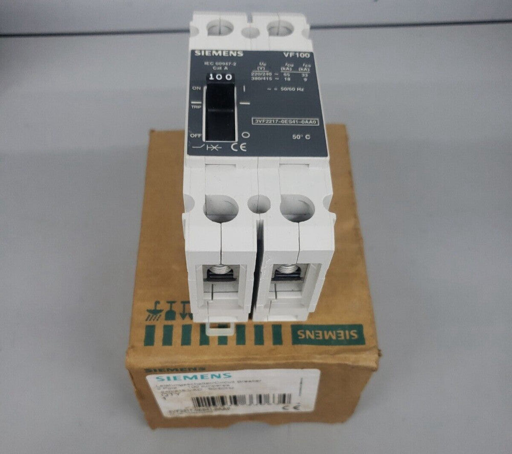 NEW OLD STOCK! SIEMENS 3VF2217-0ES41-0AA0 100A 2 POLE CIRCUIT BREAKER