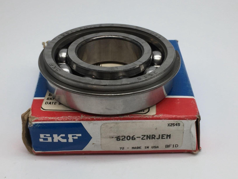 NEW  6206-ZNRJEM RADIAL DEEP GROOVE BALL BEARING BORE DIA. 30MM 