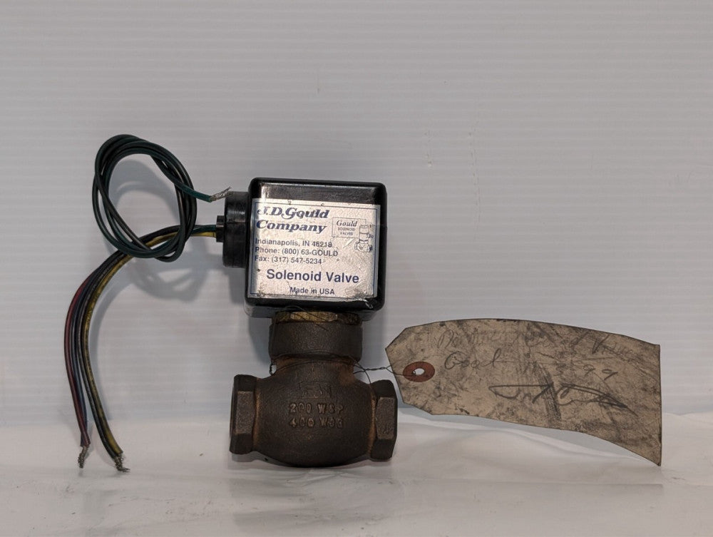 JD Gould Piston Pilot Operated Solenoid Valve 120/240V General Purpose Air-Water
