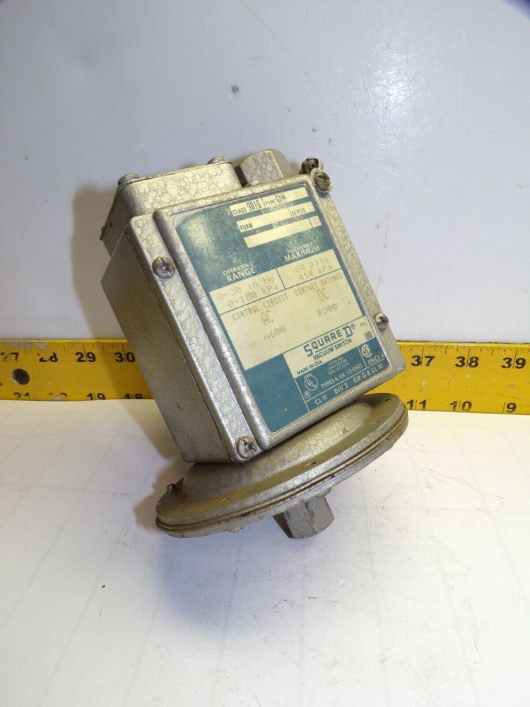 SQUARE D VACUUM SWITCH 600 VAC 0-3" Hg 60 PSIG MAX  9016GAW-21
