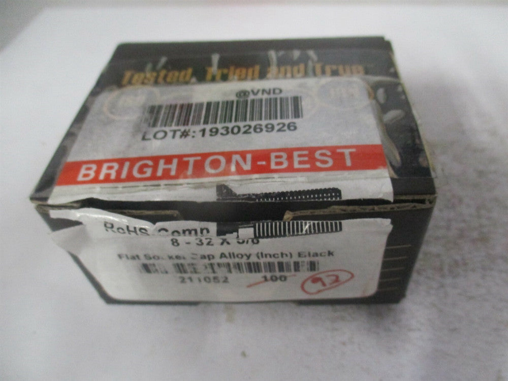 (211052P) #8-32 UNC Hex Socket Alloy Steel 82° Flat Cap Screw - Pack of 92