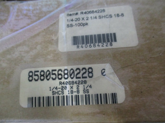 (199551) 1/4-20 UNC 18-8 Stainless Steel Hex Socket Cap Screw - Pack of 100