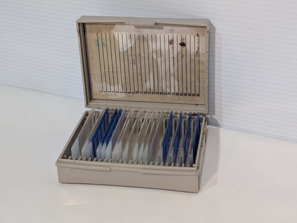 Blank Microscope Slides Set in a Case, 16 Slides, Case has a Capacity of 25