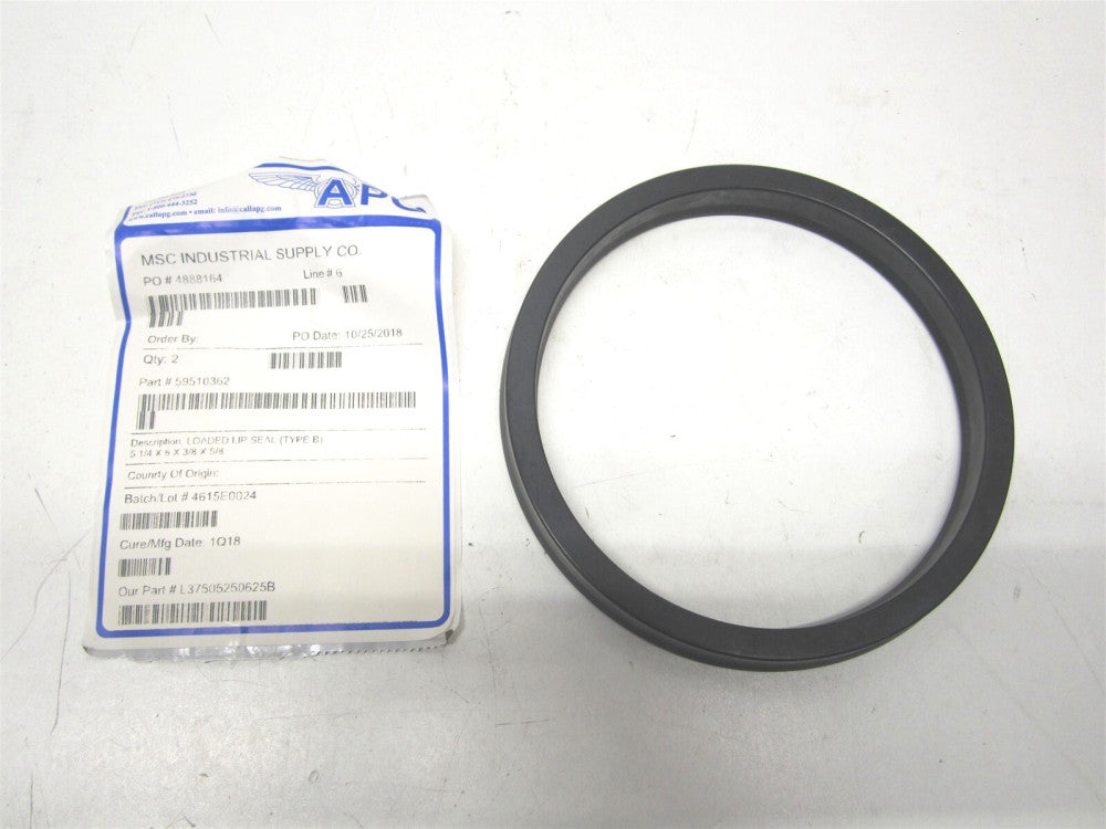 (L37505250625B) 5/8" Polyurethane Air Cylinder Loaded Lip Seal 