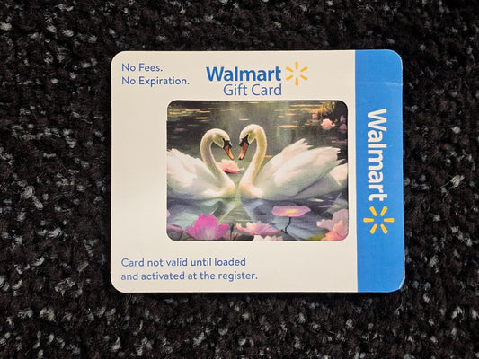 (QTY 25) Walmart FD109457 Swans Heart Beautiful Gift Card No Value Collectible