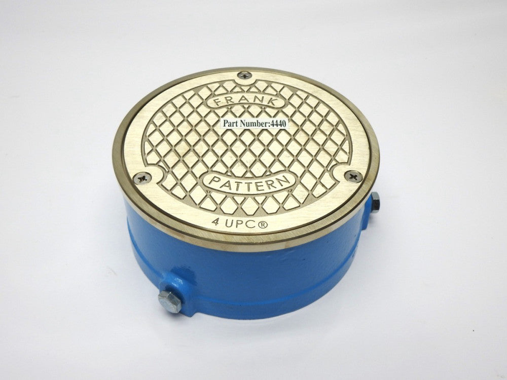 Frank Pattern 4440 3-4" No Hub Flush Floor Cleanout Cover Cast Iron - NEW!