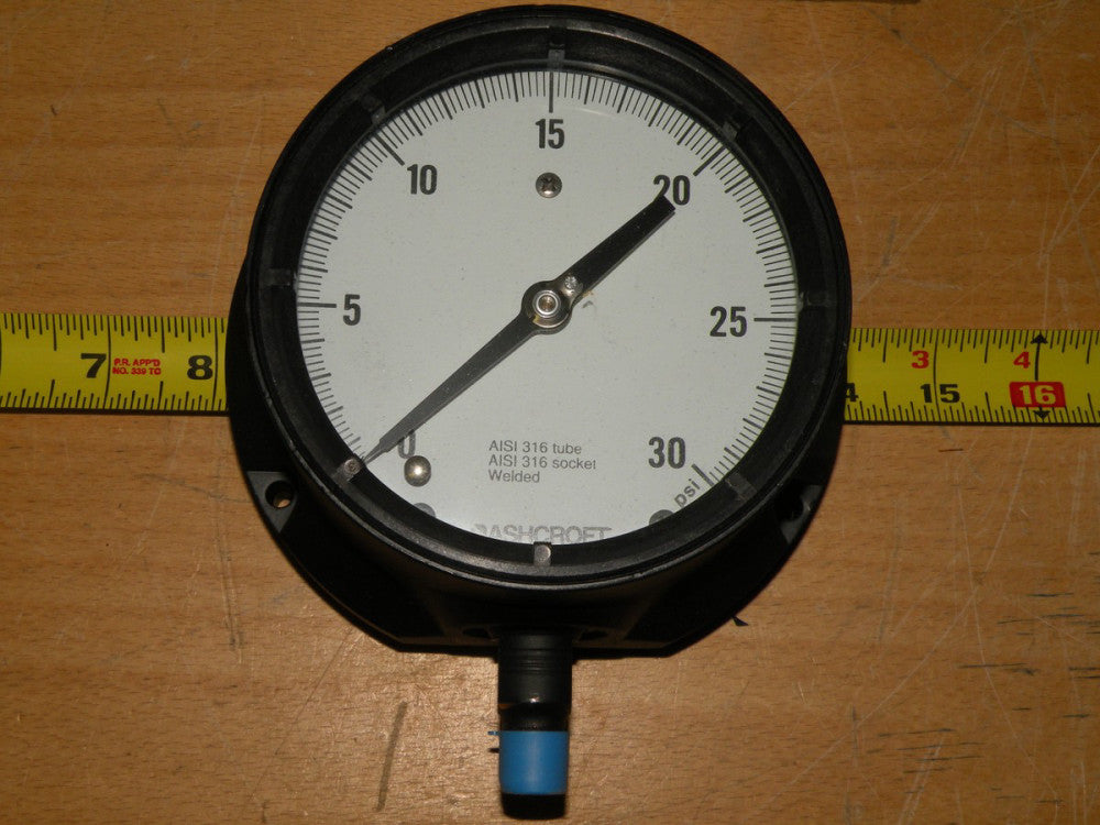 ASHCROFT DURAGAUGE 45 1379 SS 02L 30 PSI 4-1/2"