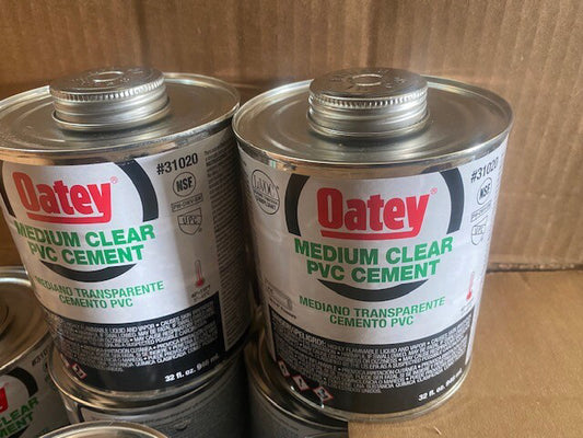 (2 Pack) Oatey Quart Medium-Bodied Clear PVC Pipe Fitting Cement 31020